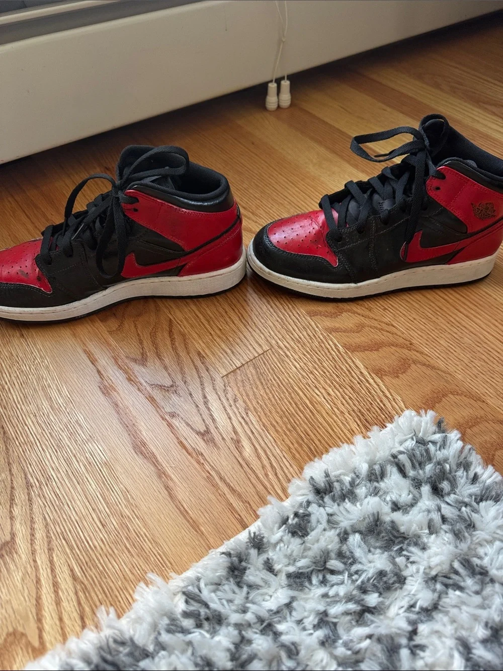 Nike Jordan Kids Painted Black and Red High-Top Sneakers